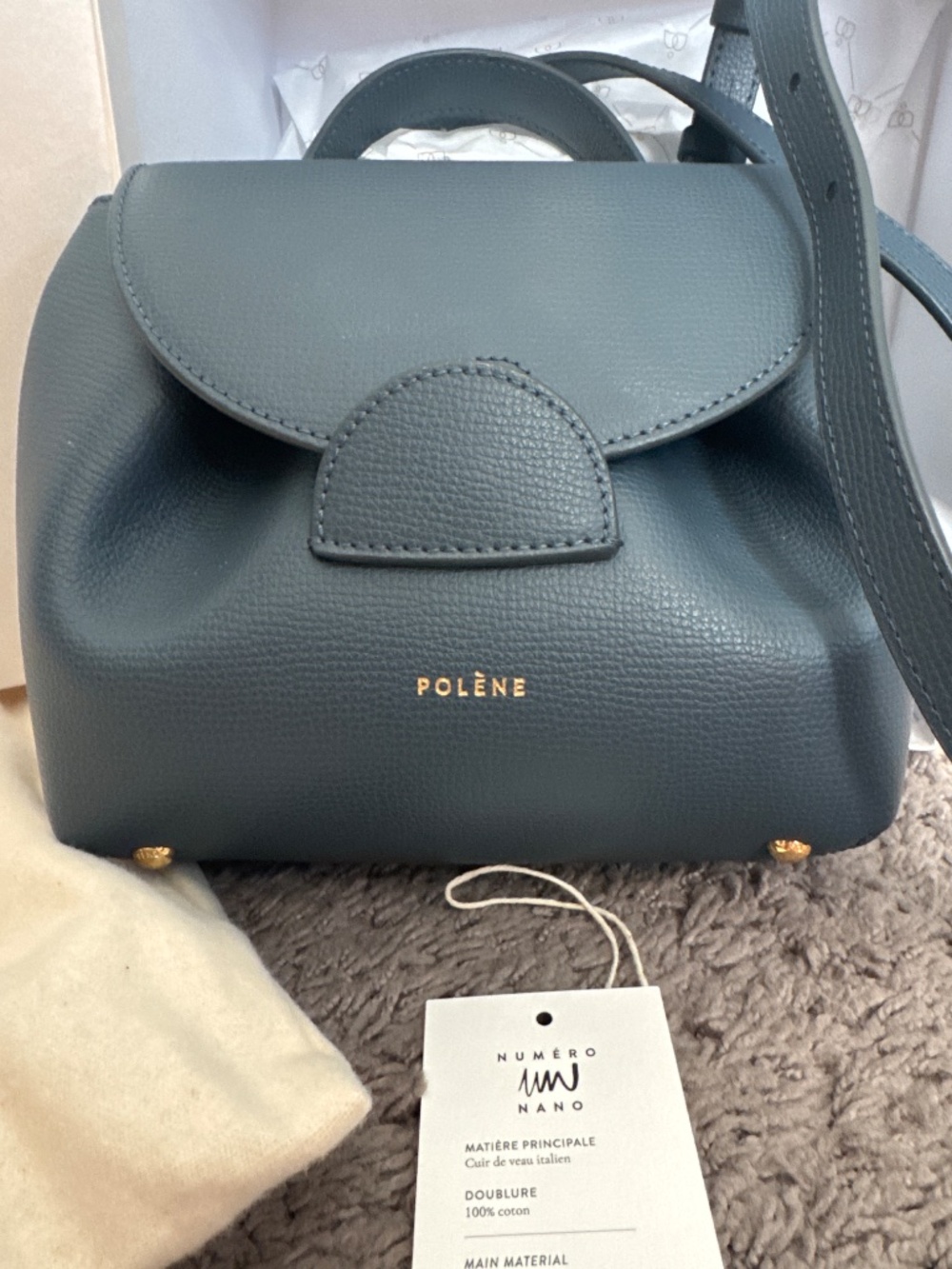 Polene numero one nano in textured midnight blue - Picture 2 of 9